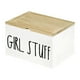 thumbnail image 1 of Porta tampones para baño, contenedor de almacenamiento para baño, partición móvil de madera rústica Blanco, 1 of 9