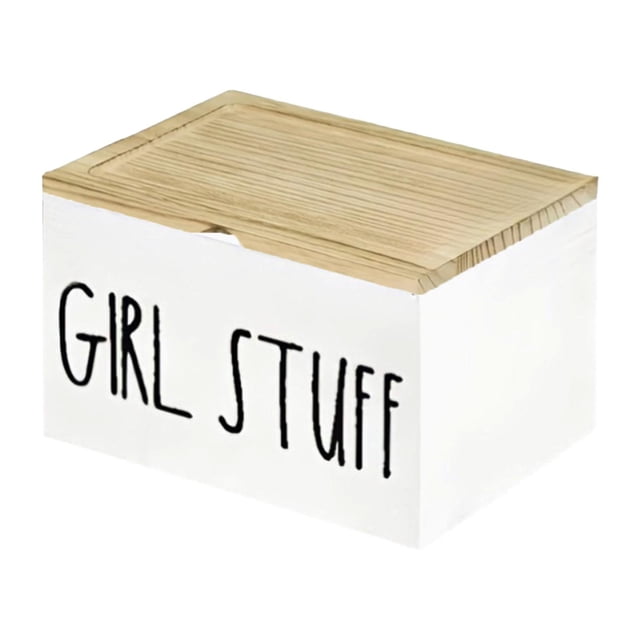 Soporte para tampones para baño, contenedor de almacenamiento de toallas sanitarias de madera rústica, decorativo y creativo, estuche organizador para