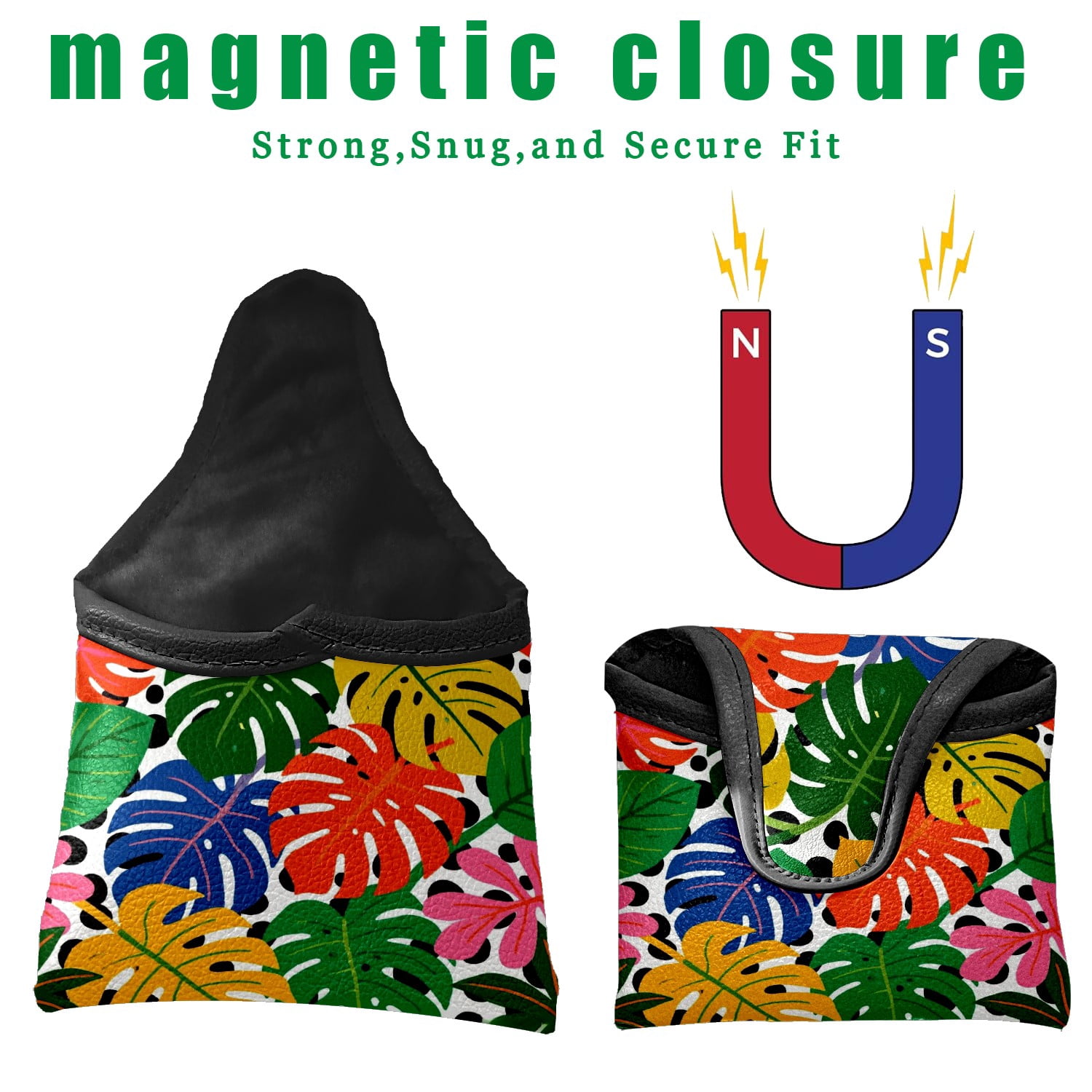 Golf Club Head Cover Waterproof Leather Golf Accessories HeadCovers Set Driver Headcover for Women Men Tropical Fruits