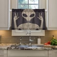 thumbnail image 5 of Coolnut 36 Inch Length Kitchen Curtains Alien 2 Panels Half Window Sheer Curtains Rod Pocket Farmhouse Short Drapes for Bathroom Cafe Basement Home Decor, 5 of 7