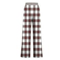 thumbnail image 5 of VBVC Women's Plus Size Plaid Sweatpants,Drawstring Flare Trousers for Women,Ladies Lightweight Daily Wear with Side Pockets,Wine,Size L, 5 of 6