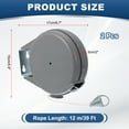 thumbnail image 2 of Uxcell 2Pcs 39ft Cuerda de Ropa Retráctil para Uso Interior y Exterior, Línea de Ropa de Alta Resistencia con 12 Pinzas para Ropa Seca y Húmeda, Gris, 2 of 7