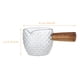 thumbnail image 3 of FELTECHELECTR Jarra de leche de vidrio con mango de madera - Jarra pequeña de vidrio para crema - Jarras de crema transparentes para café, té, jarabe, aderezo para ensaladas, accesorios, 3 of 3