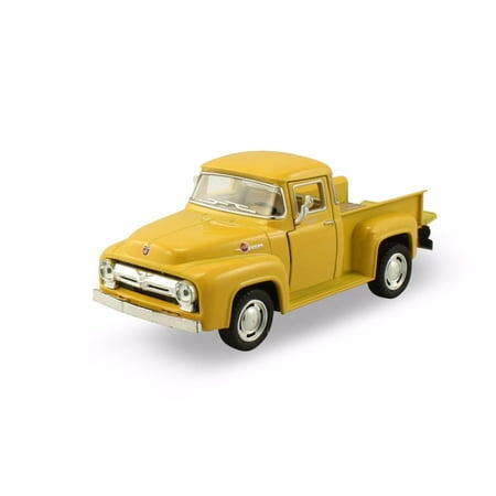 KINSMART DISPLAY 1:32 1956 FORD F-100 PICKUP YELLOW COLOR KT5385D NO RETAIL (Best Gibson Pickups For Metal)