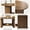 47" Coffee Table (WALNUT), variant on XIZE Large Round Record Player Stand with Charging Station USB Ports, Mid-Century Modern Turntable Cabinet, Walnut