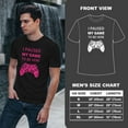 thumbnail image 4 of Greenyef Graphics I Paused My Game to Be Here Gamer Gift Funny Tee Men's T-Shirt Style-23 (Black & Pink, Medium), 4 of 6