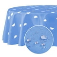 thumbnail image 2 of ZOPZO Waterproof Tablecloth for Dining Table, Sky Blue, 60", Semi-Circle Print, Overlock Edge, 2 of 9