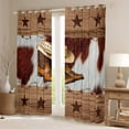 thumbnail image 2 of Homewish Cowgirl Boots Hat Black Out Curtains For Adults Boys Girls,Retro Rustic Cabin Curtains Pack of 2 (42x63 Each),Western Cow Print Bedroom Curtains,Luxury Bedroom Decor, 2 of 6
