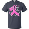 thumbnail image 3 of Inktastic Love, Care, Cure Breast Cancer Awareness Pink Ribbon T-Shirt, 3 of 5