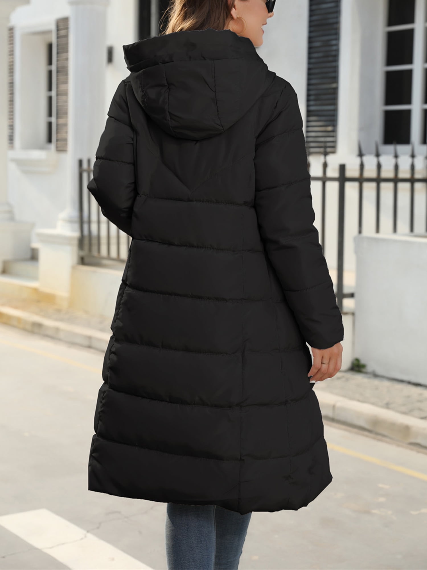  SHOPESSA Womens Quilted Long Coat Long Length Hooded Belted  Puffer Coat Winter Jackets for Women Casual My Orders Placed Recently By Me  termicos mujer frio extremo Black Friday Deals 2023 