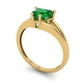 thumbnail image 2 of 1 ct Heart Cut Simulated Emerald Solitaire Engagement Ring for Women in 18K Yellow Gold, 2 of 5