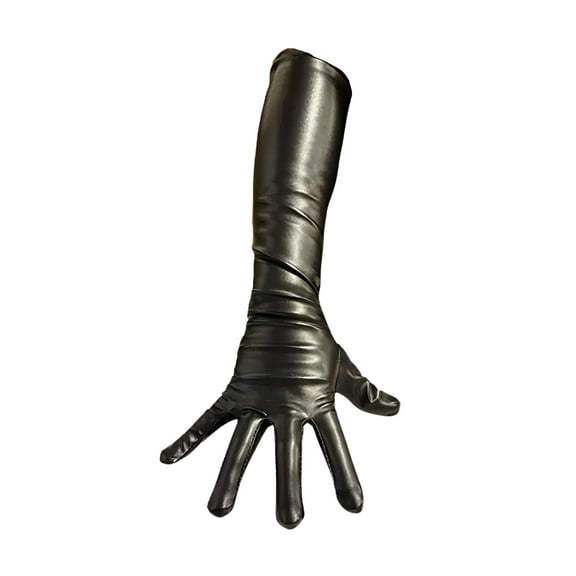 Over-The-Elbow 23 Inch Leatherlike Adult Costume Gloves | Black
