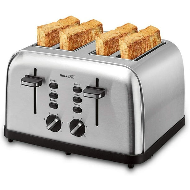 Geek Chef Extra Wide Slots Four Slice Toaster, Auto Popup Toasters