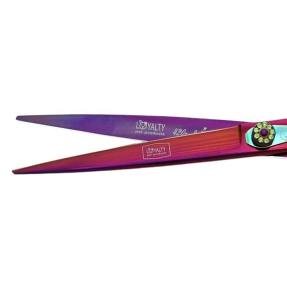 Dog and Cat Grooming Sharp Shears 8” Purple Titanium Choose Type or Full Set (8 Inch Straight Shear)