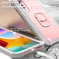 thumbnail image 6 of SaniMore for LG Velvet Case with Hidden Bracket Rugged Heavy Duty Protective [Hard PC Back + Silicone Bumper] Shokcproof Anti-drop Tri-layer Hybird Shell For LG Velvet 5G 2020 LM-G900, Gray/Rose Gold, 6 of 7