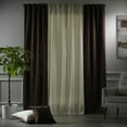 thumbnail image 4 of 3S Brother's Solid Combined Mix and Match 4 Panels Curtains with 2 Color Combination Velvet Look Hanging Back Tap & Rod Pocket Bedroom Office Windows Luxury Home Decoration 28"x84" Cream-Dark Brown, 4 of 7