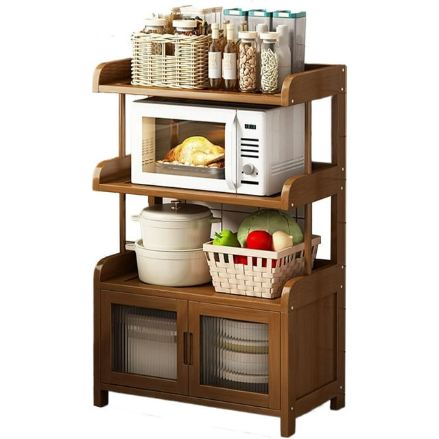 Bakers Rack with Storage Cabinet with Storage Bakers Racks for Kitchens with Drawers Heightened Base Rounded Corners Suitable for Kitchen, Living Room and Dining Room(50 * 25 * 93cm)