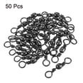thumbnail image 3 of Uxcell Fishing Barrel Swivels Solid Ring Terminal Tackle for Freshwater Fishing Black 125lb, 3 of 4