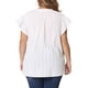 thumbnail image 3 of Agnes Orinda Blusa de Peplum para Mujer Talla Grande con Cuello en V y Volantes, Fluida, 1X, Blanca, 3 of 6