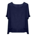 thumbnail image 4 of LIZUOJUNF Short Sleeve for Women Short Sleeve Blouse Crew Neck Shirts Business Casual Fashion Outfit, L, 4 of 4
