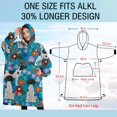 thumbnail image 4 of Oversized Wearable Blanket Hoodie,Dog with Pioneer Flower Sherpa Blanket Hoodie with Super Pockets,Super Warm Fuzzy Pullover for Women & Men, 4 of 6