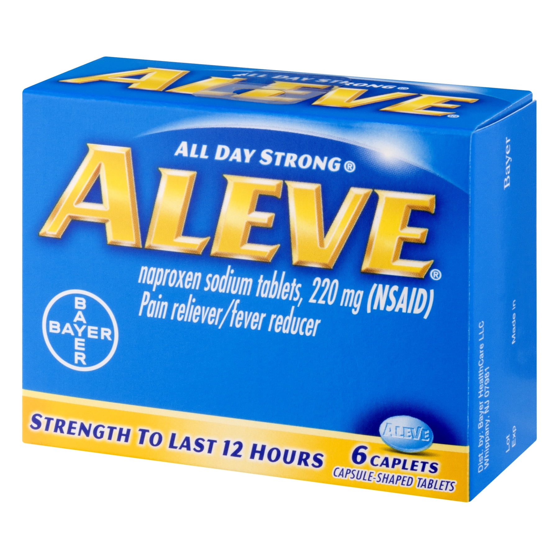 aleve pain reliever/fever reducer naproxen sodium caplets, 220 mg