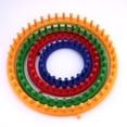thumbnail image 3 of Loom Round Plastic Knitting Ring Set With Hook And Needle - Sizes 14/19/24/29 Cm - Loom Knitting Chair Knitting Loom Row Counter Knitting For Looming, Hats, Scarves, Sweaters, 3 of 8