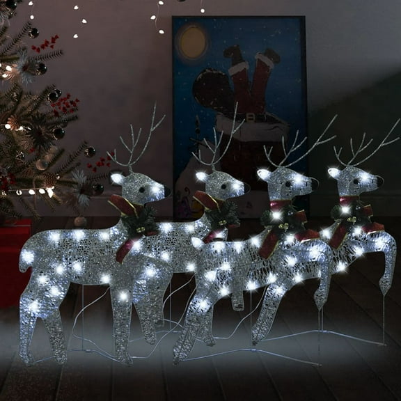 vidaXL Christmas Reindeers Decoration Christmas Lighting Display with LEDs