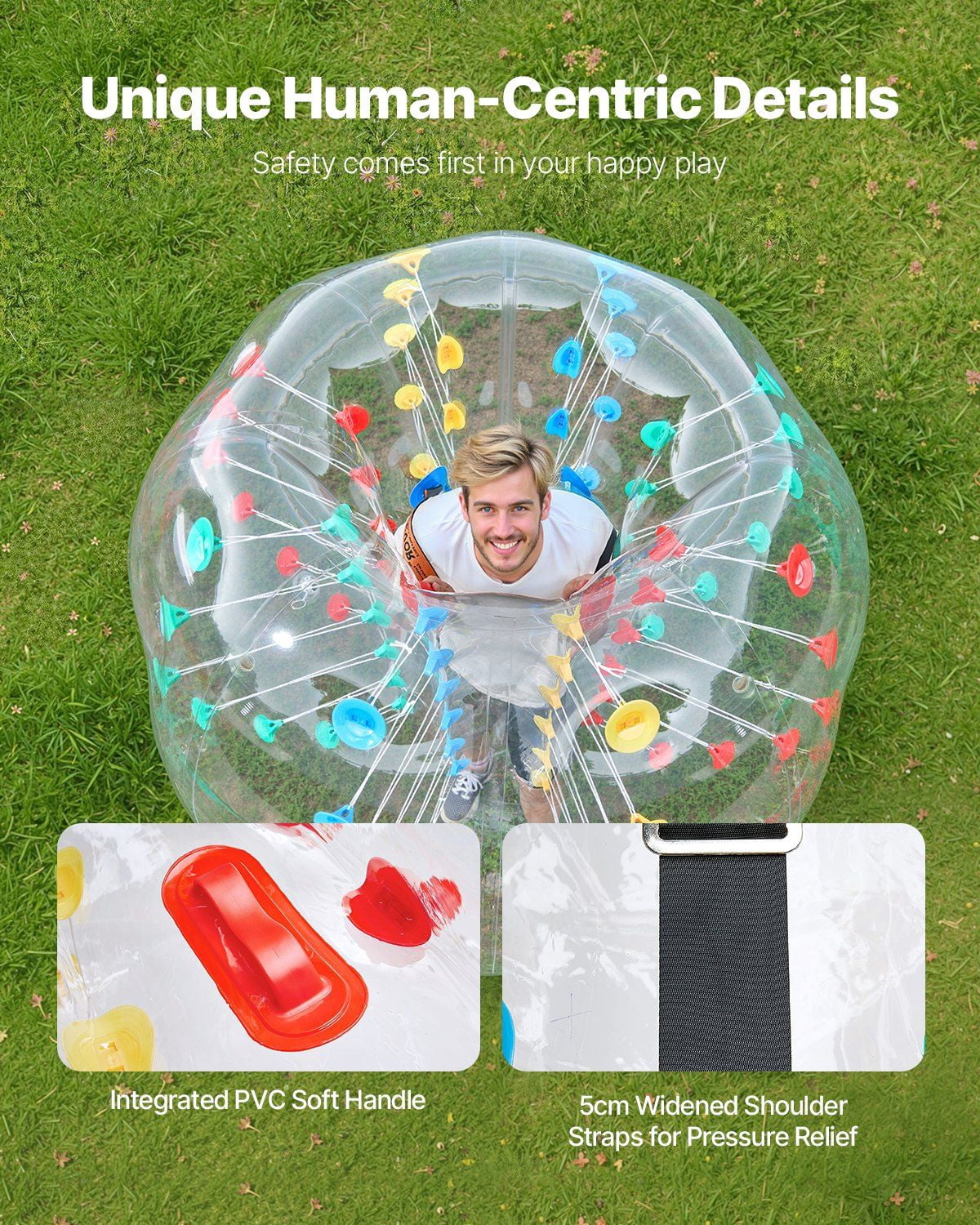 1-Pack 5FT/1.5M Inflatable Bumper Balls PVC Body Sumo Zorb Ball Outdoor Game