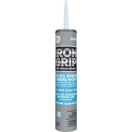 Easy Clear Cartridge - GE M90058 Clear Iron Grip 100% Silicone Adhesive, 10.1 oz. Cartridge
