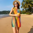 thumbnail image 3 of Balery Abstract Watercolors Tartan Vestidos de verano para mujer con estampado: vestido holgado sin mangas, vestido playero informal y cómodo para días calurosos., 3 of 7