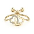 thumbnail image 2 of ANGARA Natural Intertwined Heart Bolo Ring with Diamonds in 14K Yellow Gold for Women (Size-0.9mm| Color-K| Clarity-I3) | April Birthstone, Anniversary, Jewelry Gift for Women | Natural Diamond Ring, 2 of 9