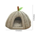 thumbnail image 3 of AuroraX Cute Cat Bed Washable Covered Cave Self Warming Cat Bed Plush Cozy Washable Soft Anti-Slip Small Pumpkin House for Indoor Cats Kittens and Small Dogs(Gray), 3 of 6