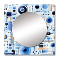 thumbnail image 2 of Designart "Matrix Design in Blue and White II" 0 Square Mirror For Wall Decor - Large Blue Square Printed Wall Mirror Art - Square Modern Mirror - Wall Mounted Square Large Mirror, 2 of 5
