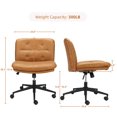 thumbnail image 2 of Chaise de Bureau Réglable, Chaise Sans Accoudoirs à Roulettes pour Coiffeuse, Petits Espaces et Bureau à Domicile, 2 of 8