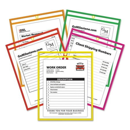 UPC: 0038944439105 | C-Line Stitched Shop Ticket Holder  Neon  Assorted 5 Colors  75   9 x 12  25/BX
