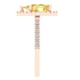thumbnail image 3 of 2.38 ctw with Simulated Diamond Halo Accents Anniversary Ring for Women | Pear Cut Natural Citrine | Hyperallergenic Solid 18K Rose Gold, 3 of 5