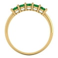 thumbnail image 5 of 0.35 ctw Wedding Band for Women - 14K Yellow Gold Simulated Emerald Stackable Eternity Ring, 5 of 6