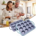 thumbnail image 3 of Silicone Muffin Pan with Stainless Steel Frame - 12 Cupcake Tray Non-Stick Mold for Cheese Puffs and Cupcakes, 3 of 7