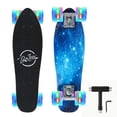 thumbnail image 1 of BELEEV Planches à Roulettes Cruiser pour Débutants, Planche à Roulettes Concave 7 Plis Canadian Maple Double Kick Deck avec T-Tool de Skate, Planche à Roulettes Complète 22 x 6 Pouces pour Enfants Ados Adultes, Bleu, 1 of 10