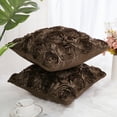 thumbnail image 3 of Unique Bargains 2-Pack 3D Flower Decorative Throw Pillow Covers 16" x 16" Coffee Color, 3 of 8