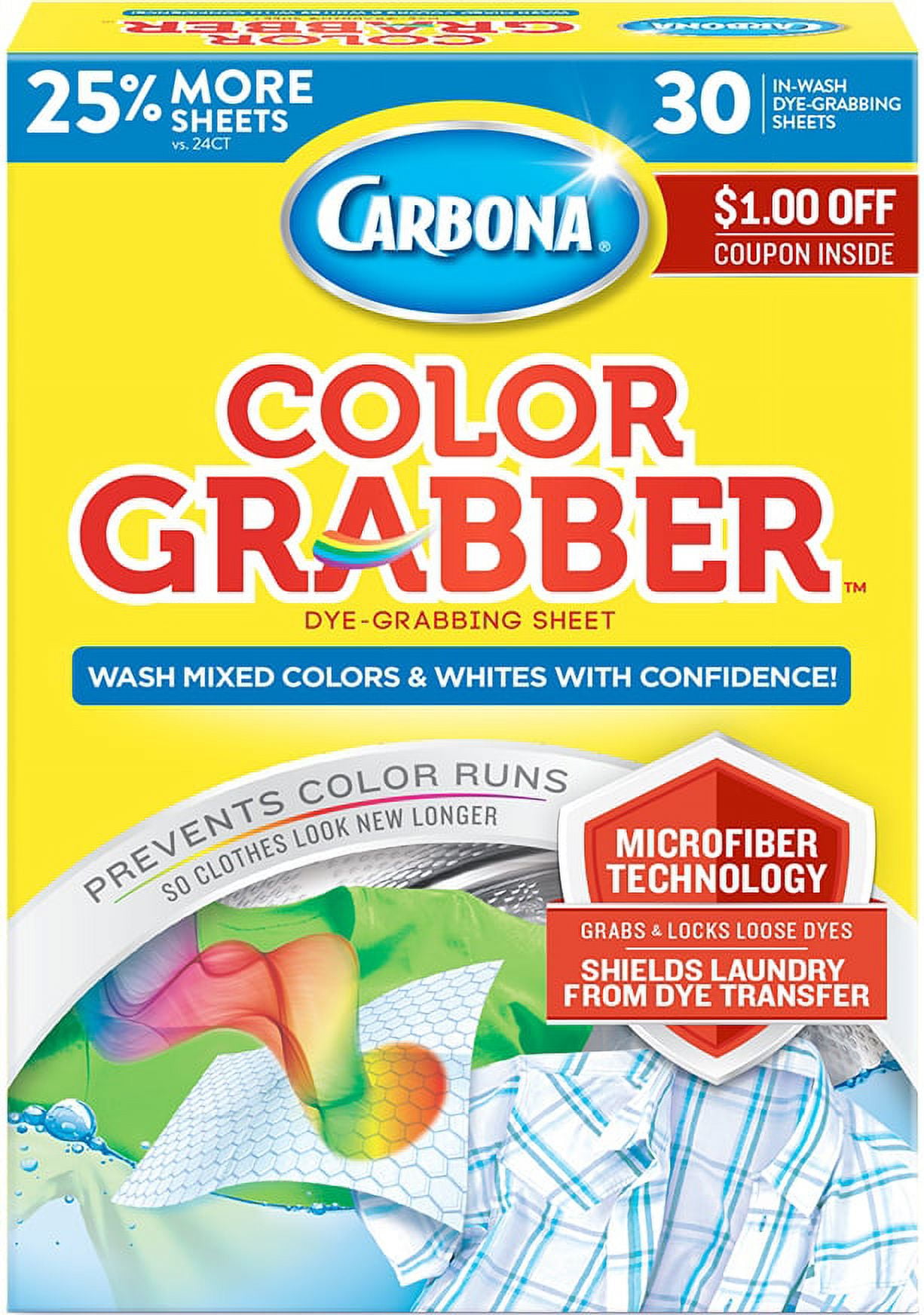 Carbona Color Grabber Dye-Grabbing Sheet, In-Wash - 30 sheets