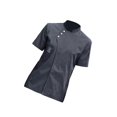 thumbnail image 1 of transemion Chef Jacket Short Sleeve Cooking Clothes Simple Chef Coat for Restaurant Gray 4XL, 1 of 8