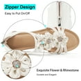 thumbnail image 3 of Ecetana Wedge Sandals for Women Floral Embellished Open-Toe Dressy Sandals with Zipper Summer Heeled Sandals, 3 of 6