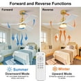 thumbnail image 2 of Eowynic 42 inch Gold and White Modern Dimmable LED Ceiling Fan with Remote Control, Reversible DC Motor, 3 Solid Wood Blades, 2 of 8