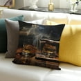 thumbnail image 3 of YILUYINQING Square Cushion Cover Whiskey Cigar Smoke Home Decor Throw Pillows Linen 100% for Sofa Couch - Set of 1, Various Sizes 24x24in, 3 of 5