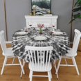 thumbnail image 2 of Black Tie Dye Pattern Round Tablecloth 60"x60",Wrinkle Wipeable Table Cloth for Kitchen Dining Room Picnic Patio Party, 2 of 6