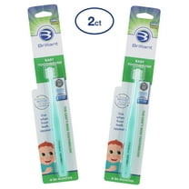 Brilliant Baby Infant Toothbrush - Ages 4-24 Months, Round Head, Soft Bristles, Mint, 2 Pack