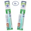 Brilliant Baby Infant Toothbrush - Ages 4-24 Months, Round Head, Soft Bristles, Mint, 2 Pack