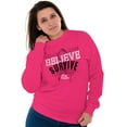 thumbnail image 3 of Breast Cancer Believe Survive Aware Women Crewneck Sweatshirt Brisco Brands S, 3 of 6